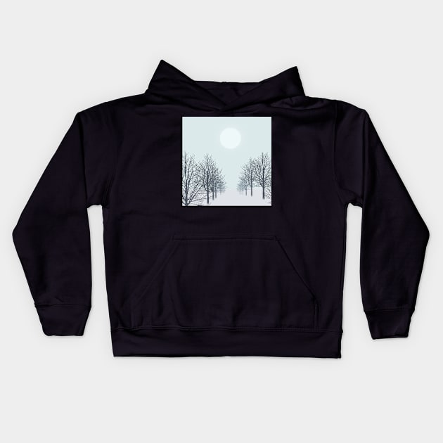 Owl in the trees Kids Hoodie by redumbrellashop